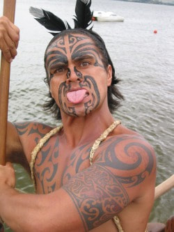 Billede af maori-kriger