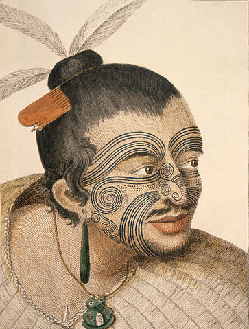 Billede af tegning af maorihøvding