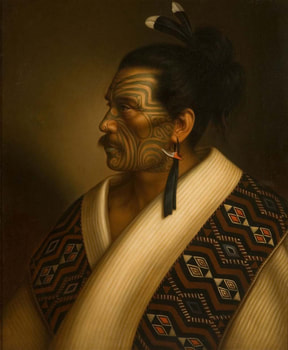 Billede af maleri af maori-høvding