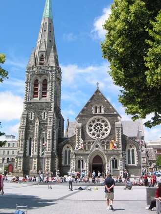 Billede af Katedralen i Christchurch inden jordskælvet