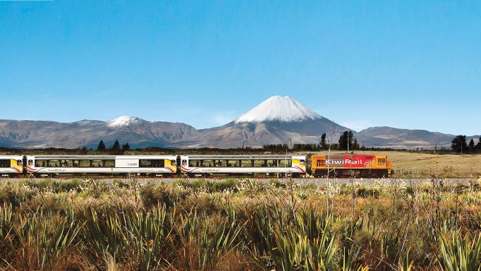 Billede af tog på New Zealand